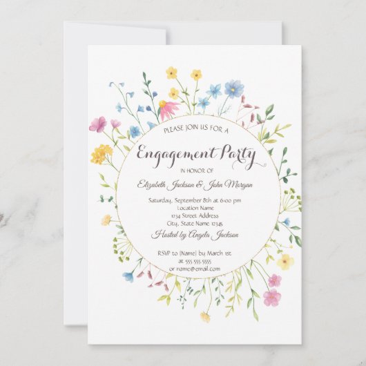 Waterverf Lijst Wildbloem Kaart (Voorkant)