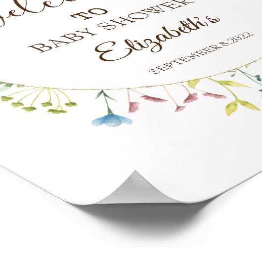 Waterverf Lijst Wildbloem Poster (Hoek)