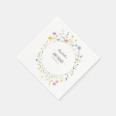 Waterverf Lijst Wildbloem Servet (Hoek)