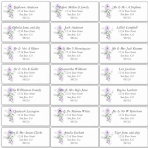 Waterverf Lila Adresetiketten voor de ontvang van  Sticker