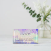 Waterverf Lila blauw ombre elegant Visitekaartje (Staand voorkant)