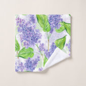 Waterverf lila bloemen bad handdoek (Wasdoekje)