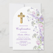 Waterverf Lila Bloemen Boog Bevestiging Kaart (Voorkant)