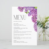 Waterverf Lila Bloemen Botanische Bruiloft (Staand voorkant)