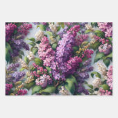 Waterverf Lila Bloemen Botanische Decoupage Inpakpapier Vel (Voorkant 2)