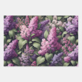 Waterverf Lila Bloemen Botanische Decoupage Inpakpapier Vel (Voorkant)