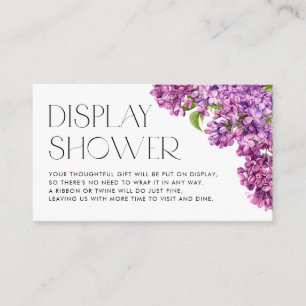Waterverf Lila Bloemen Botanische Display Douche Informatiekaartje