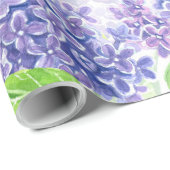 Waterverf lila bloemen cadeaupapier (Rol Hoek)
