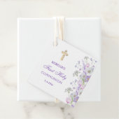 Waterverf Lila Bloemen Eerste Communie Bedankjes Labels (In situ)