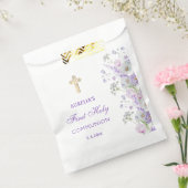Waterverf Lila Bloemen Eerste Communie Bedankzakje (Gezegeld)