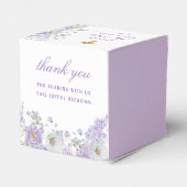 Waterverf Lila Bloemen Eerste Communie Hart Bedankdoosjes (Achterkant)