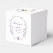 Waterverf Lila Bloemen Eerste Communie Kubus Bedankdoosjes (Achterkant)