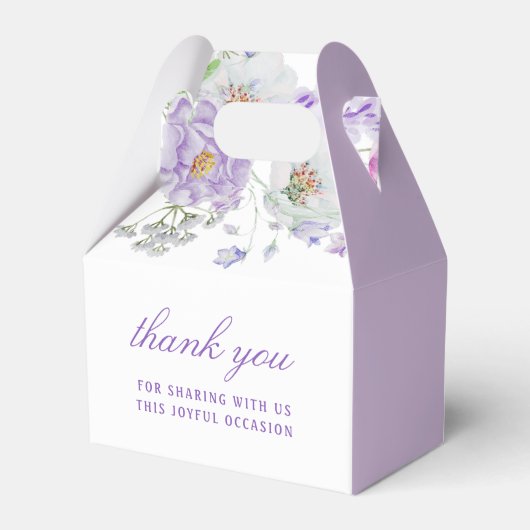 Waterverf Lila bloemen eerste communie tafel Bedankdoosjes (Achterkant)