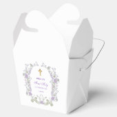 Waterverf Lila Bloemen Eerste Communie Uit Bedankdoosjes (Geopend)