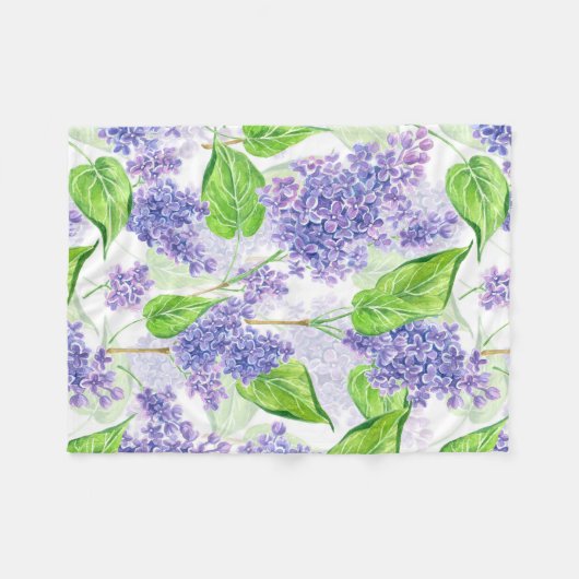 Waterverf lila bloemen fleece deken (Voorkant (Horizontaal))