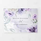 Waterverf Lila bloemen IN ÉÉN WEDING Drieluik Uitnodiging (Cover)