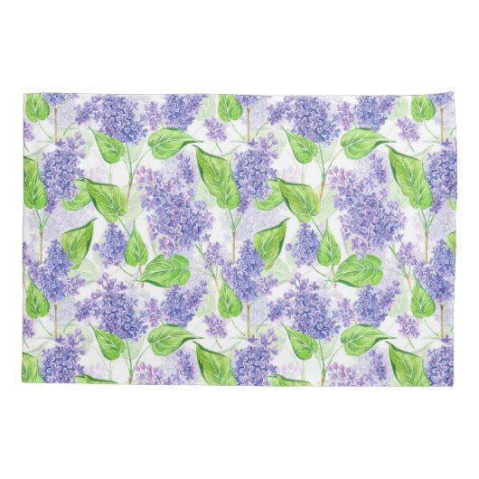 Waterverf lila bloemen kussensloop (Achterkant)