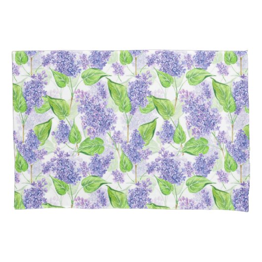 Waterverf lila bloemen kussensloop (Voorkant)