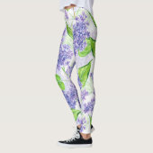 Waterverf lila bloemen leggings (Links)