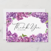 Waterverf Lila Bloemen Lijst Botanische bruiloft Bedankkaart (Voorkant)