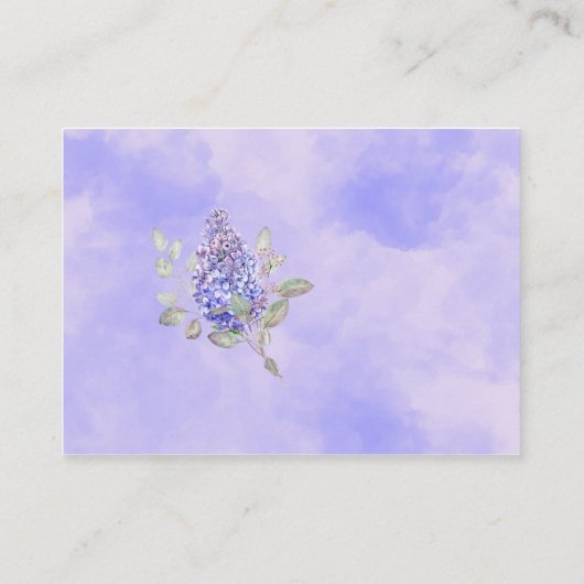 Waterverf Lila bloemen Recipcard Informatiekaartje (Achterkant)
