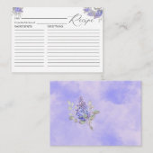 Waterverf Lila bloemen Recipcard Informatiekaartje (Voorkant / Achterkant)