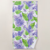 Waterverf lila bloemen strandlaken (Voorkant)