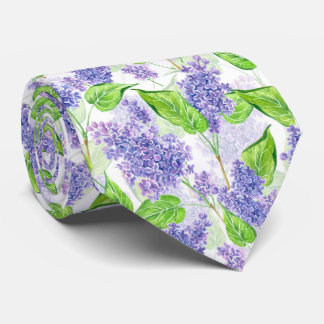 Waterverf lila bloemen stropdas