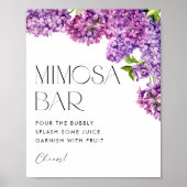 Waterverf Lila Bloemen Vrijgezellenfeest Mimosa Ba Poster (Voorkant)