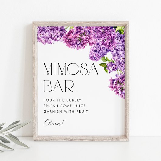 Waterverf Lila Bloemen Vrijgezellenfeest Mimosa Ba Poster