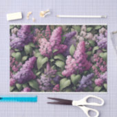 Waterverf Lila bloemenpatroon Decoupage Tissuepapier (Craft)