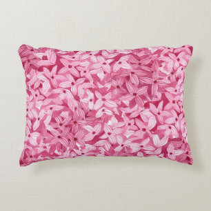 Waterverf lila bloemetjes: roze bloemachtergrond accent kussen