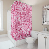 Waterverf lila bloemetjes: roze bloemachtergrond douchegordijn (In situ)