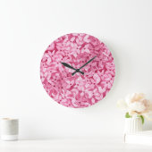 Waterverf lila bloemetjes: roze bloemachtergrond grote klok (Huis)