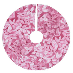 Waterverf lila bloemetjes: roze bloemachtergrond kerstboom rok