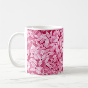Waterverf lila bloemetjes: roze bloemachtergrond koffiemok