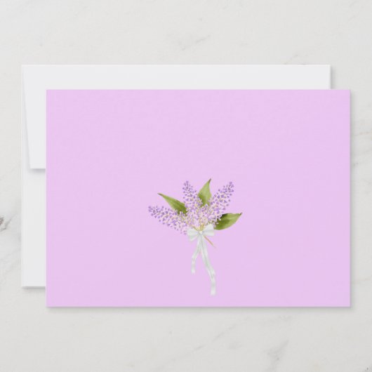 Waterverf Lila Bouquet Wedding Rehearsal Dinner Kaart (Achterkant)