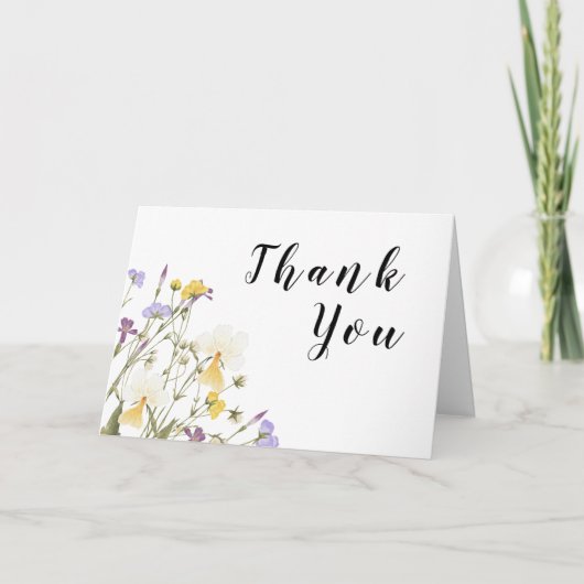 Waterverf Lila bruiloft Bedankkaart (Voorkant)