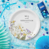 Waterverf Lila bruiloft Papieren Bordje (Feest)