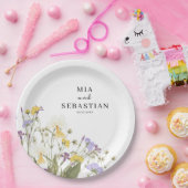 Waterverf Lila bruiloft Papieren Bordje (Feest)