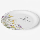 Waterverf Lila bruiloft Papieren Bordje (Gekanteld)