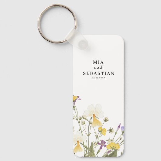 Waterverf Lila bruiloft Sleutelhanger (Voorkant)