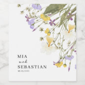 Waterverf Lila bruiloft Wijn Etiket (Enkel label)