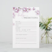 Waterverf lila Cherry Blossom baby voorspellingen (Staand voorkant)