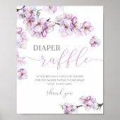 Waterverf lila cherry blossom diaper raffinage poster (Voorkant)