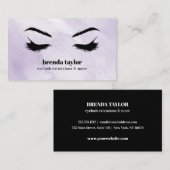 Waterverf Lila Chique Wimper Browbar professional Visitekaartje (Voorkant / Achterkant)