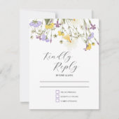 Waterverf Lila Collectie bruiloft RSVP Kaartje (Voorkant)