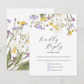 Waterverf Lila Collectie bruiloft RSVP Kaartje (Voorkant / Achterkant)