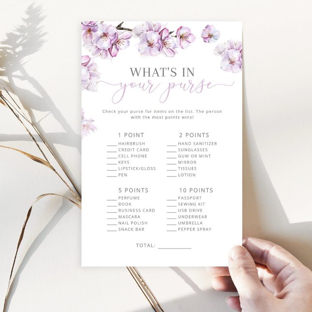 Waterverf lila floral What's in your purse game (Creator heeft geüpload)