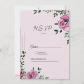 Waterverf lila groen goud roos floraal RSVP Kaart (Voorkant)
